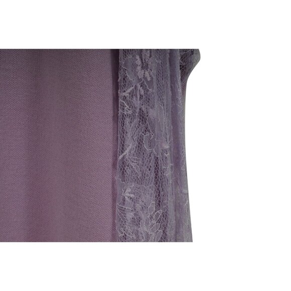 Adam Lippes Womens Lace Sleeve Sweater Medium Lavender Stretch Wool - Picture 4 of 10